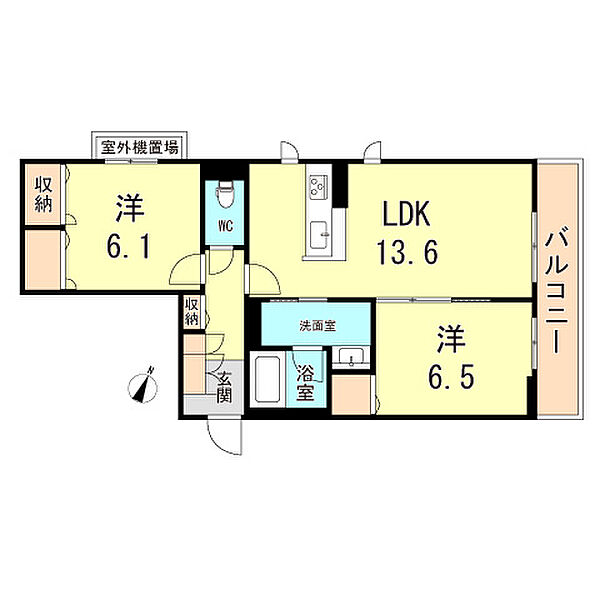 兵庫県神戸市垂水区桃山台２丁目(賃貸マンション2LDK・3階・61.74㎡)の写真 その2