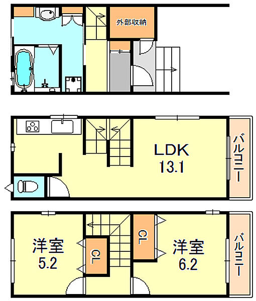 兵庫県明石市東人丸町(賃貸アパート2LDK・1階・63.50㎡)の写真 その2