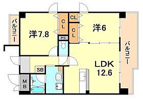 兵庫県神戸市垂水区川原２丁目（賃貸マンション2LDK・6階・61.19㎡） その2