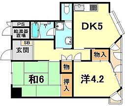ルモン舞子 2DKの間取図画像