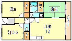 JR東海道・山陽本線 土山駅 徒歩13分の賃貸マンション 1階3LDKの間取り