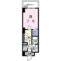 神戸市海岸線 みなと元町駅 徒歩3分の賃貸マンション 9階1Kの間取り