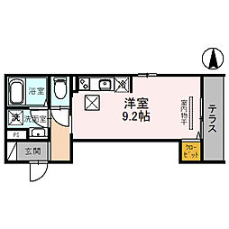阪急伊丹線 伊丹駅 徒歩3分の賃貸アパート 1階ワンルームの間取り