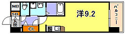 阪神本線 神戸三宮駅 徒歩9分の賃貸マンション 8階1Kの間取り