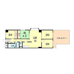 JR東海道・山陽本線 三ノ宮駅 徒歩13分の賃貸マンション 2階4LDKの間取り