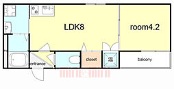 JR東海道・山陽本線 鷹取駅 徒歩7分の賃貸マンション 3階1LDKの間取り