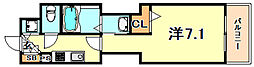 シャーメゾン神戸 1Kの間取図画像