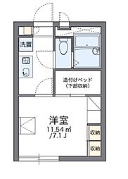 JR福知山線 北伊丹駅 徒歩16分の賃貸アパート 1階1Kの間取り