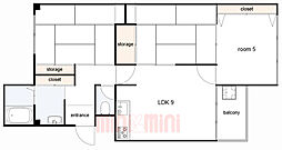 塩屋住宅3号棟 3LDKの間取図画像