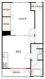 コーポ寿 1DKの間取図画像
