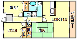 アメニティーコート西明石3号棟 3LDKの間取図画像