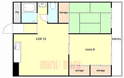 第2窪田マンション 2LDKの間取図画像