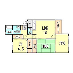 塩屋住宅5号棟 3LDKの間取図画像