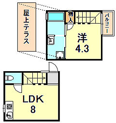 W&RAPARTMENT01 1LDKの間取図画像