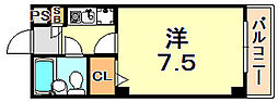 コスミック 1Kの間取図画像