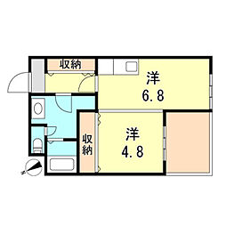 OURAIビル 1DKの間取図画像