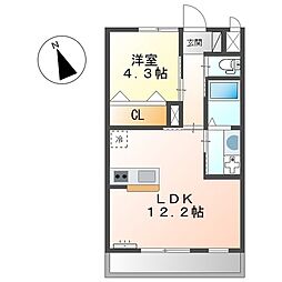 ペルル3 1LDKの間取図画像