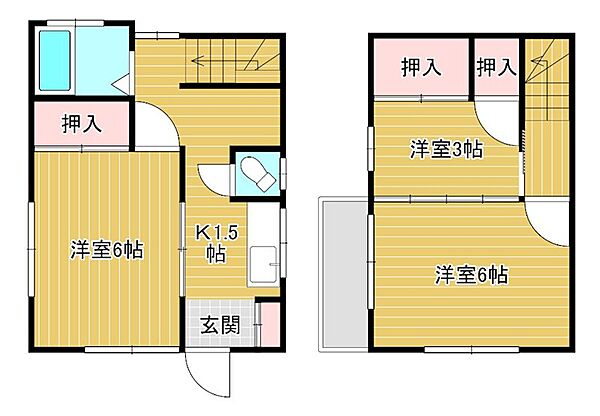 新中里貸家 ｜埼玉県さいたま市中央区新中里２丁目(賃貸一戸建3K・--・43.84㎡)の写真 その2