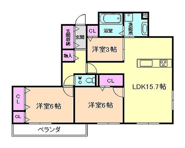 ラフィネ 202｜大阪府池田市神田3丁目(賃貸アパート3LDK・2階・71.95㎡)の写真 その2