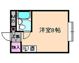 グリーンハイツ池田 ワンルームの間取図画像