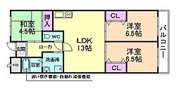 セントラルコンフォート 3LDKの間取図画像