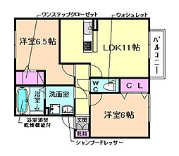 グランボヌール花屋敷 2LDKの間取図画像