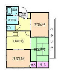 コーポカルプ 3DKの間取図画像