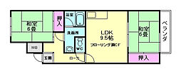 パーマリィヒルハイツ1st 2LDKの間取図画像