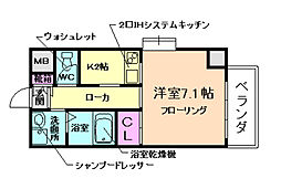 WIKEDA 1Kの間取図画像