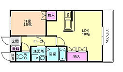ルミナス1 1LDKの間取図画像