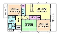 ロイヤルアリスト 3LDKの間取図画像