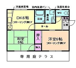 ハイツ 2DKの間取図画像