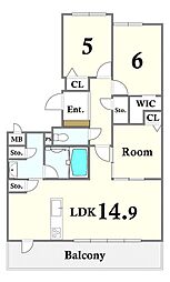 サンパーク都府楼前駅グラッセ 3LDKの間取図画像
