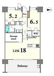 エイリックタウン二日市湯町の杜 2SLDKの間取図画像