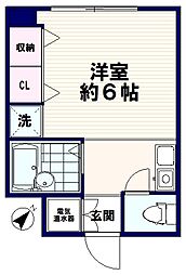 西新宿カーネル ワンルームの間取図画像