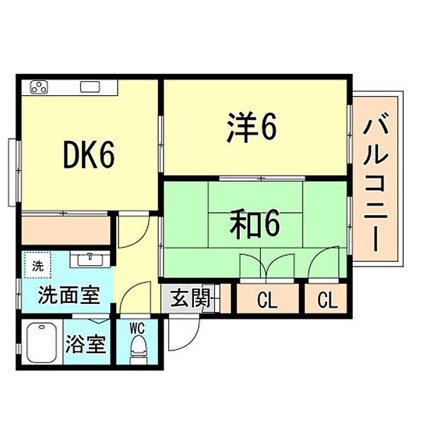 兵庫県尼崎市椎堂１丁目(賃貸アパート2DK・2階・45.00㎡)の写真 その2