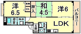 兵庫県尼崎市南武庫之荘５丁目（賃貸マンション3LDK・4階・57.00㎡） その2