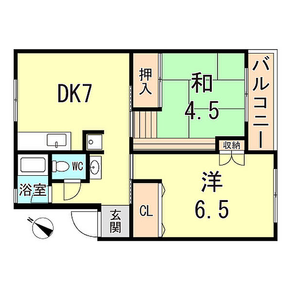 兵庫県伊丹市瑞原１丁目(賃貸マンション2DK・3階・45.00㎡)の写真 その2