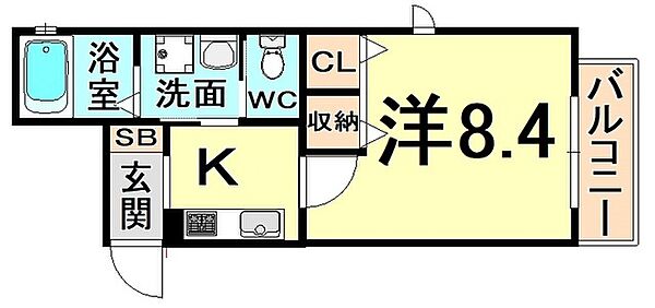 兵庫県尼崎市南塚口町５丁目(賃貸アパート1K・1階・29.14㎡)の写真 その2