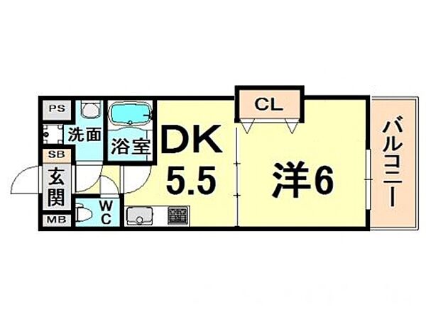 兵庫県尼崎市東園田町９丁目(賃貸マンション1DK・3階・30.24㎡)の写真 その2