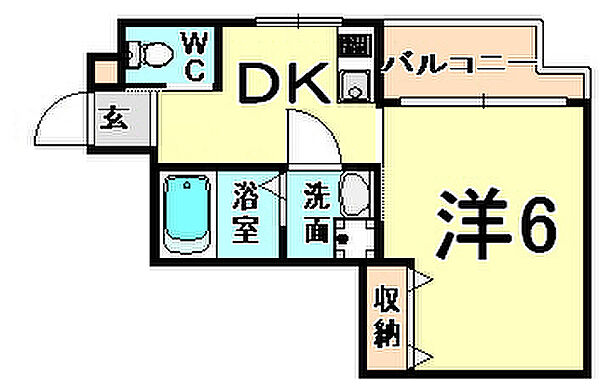 兵庫県尼崎市神田南通３丁目(賃貸マンション1DK・3階・22.26㎡)の写真 その2