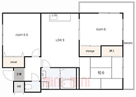 兵庫県伊丹市稲野町８丁目（賃貸マンション3LDK・2階・65.00㎡） その2