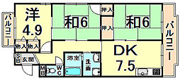 平成ハイツ 3DKの間取図画像