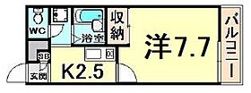 兵庫県尼崎市南武庫之荘３丁目（賃貸マンション1K・2階・23.18㎡） その2