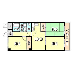 和田ハイツ 3LDKの間取図画像