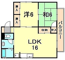 セジュールE&S 2LDKの間取図画像