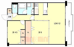 マイシティ伊丹壱番館 2LDKの間取図画像