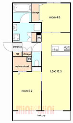（仮称）明石市野々上2丁目ヘーベルメゾン 2階2LDKの間取り