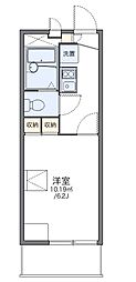 レオパレスイルニード 2階1Kの間取り
