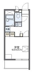 レオパレスエルザ1 1Kの間取図画像